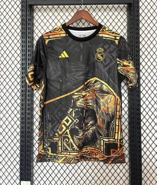 Adidas x Real Madrid Lion Graphic T-Shirt Black/Gold - 1
