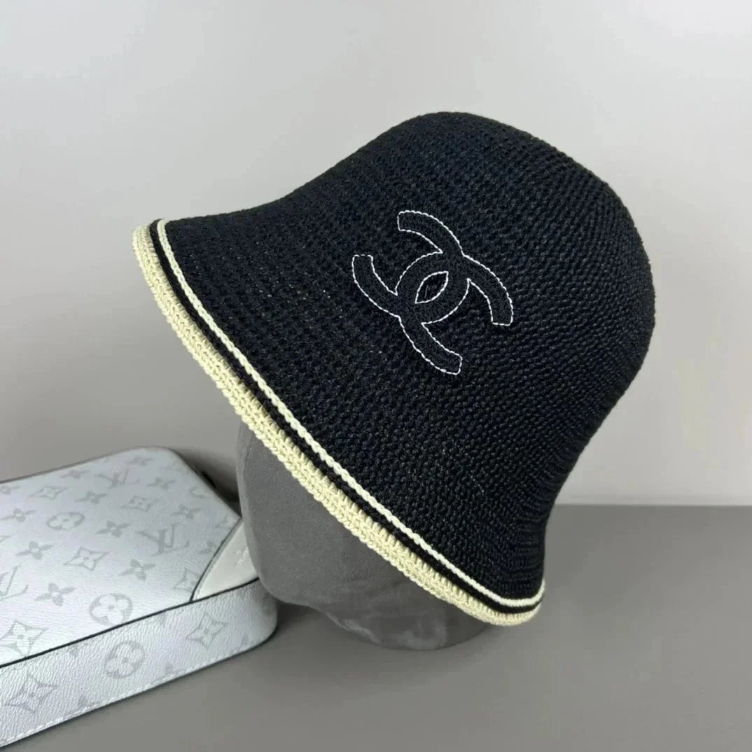 Chanel Hats Logo-Embroidered Baseball Caps and Bow Straw — 30