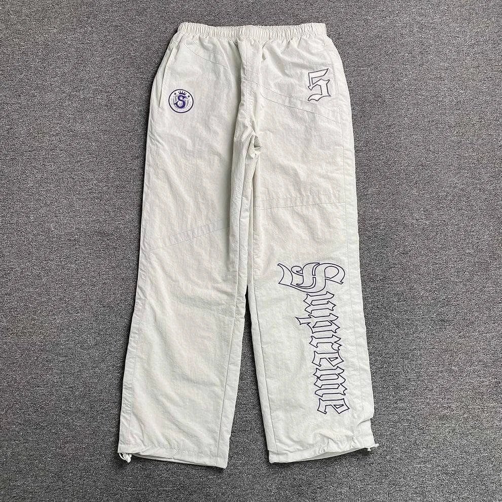 Supreme Hoodies & Sweatshirts Logo Hoodie with Contrast Stitching — Gray/Logo Pants