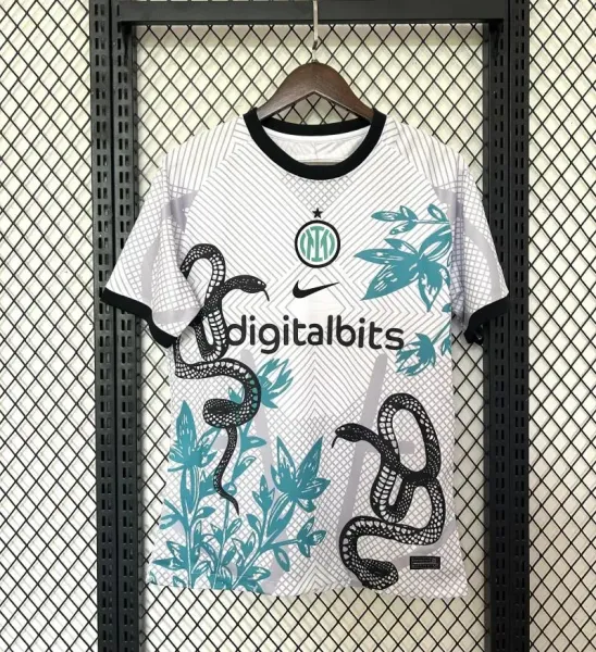 Inter Milan x Nike 2023-24 Third Jersey White Teal Snake Print Jersey - 1
