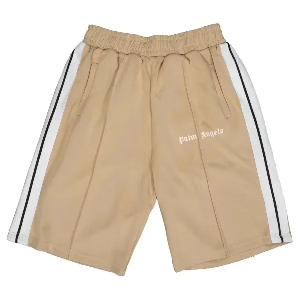 Palm Angels Track Shorts Beige with White Side Stripes Shorts - 1