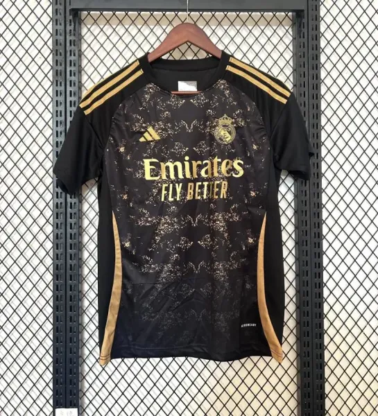 Adidas x Real Madrid 2023-24 Third Jersey Black Gold - 1