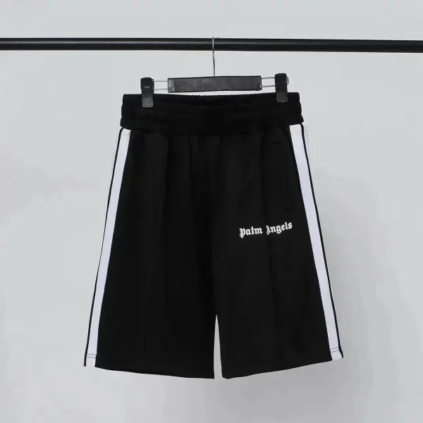 Palm Angels Track Shorts Black with White Stripes - 1