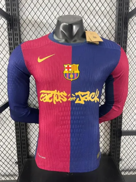 Nike x FC Barcelona 2023-24 Third Jersey Pink and Blue Long-Sleeve Football Jersey - 1