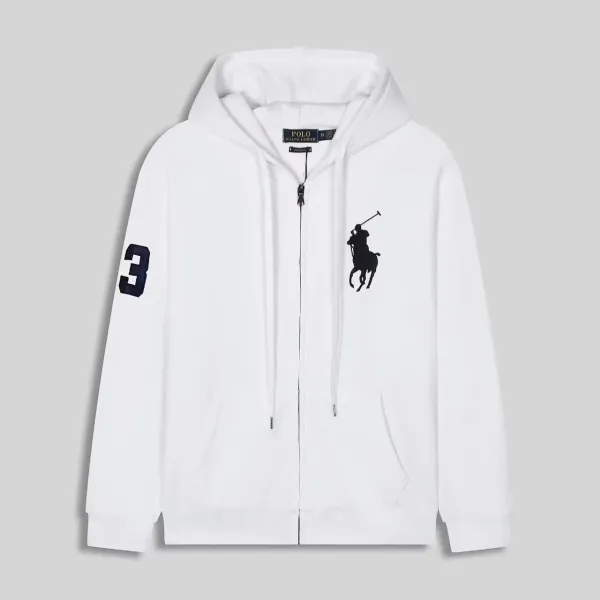 Polo Ralph Lauren Big Pony Zip-Up Hoodie White - 1