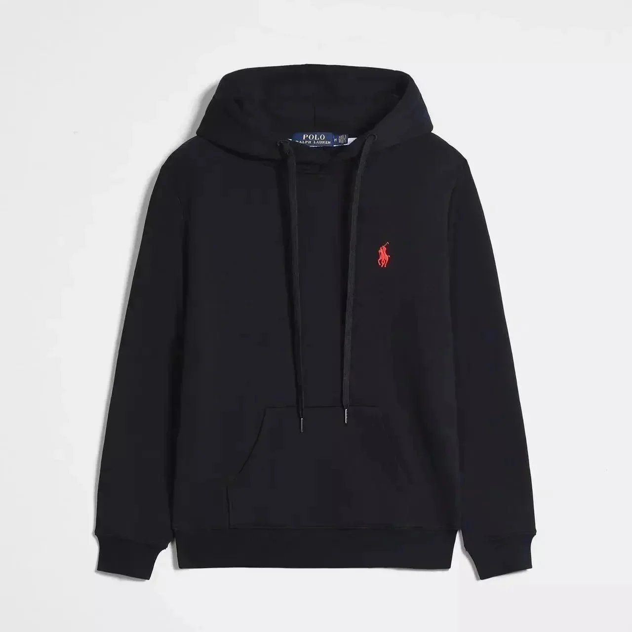 Black with Red Logo Pullover Hoodie