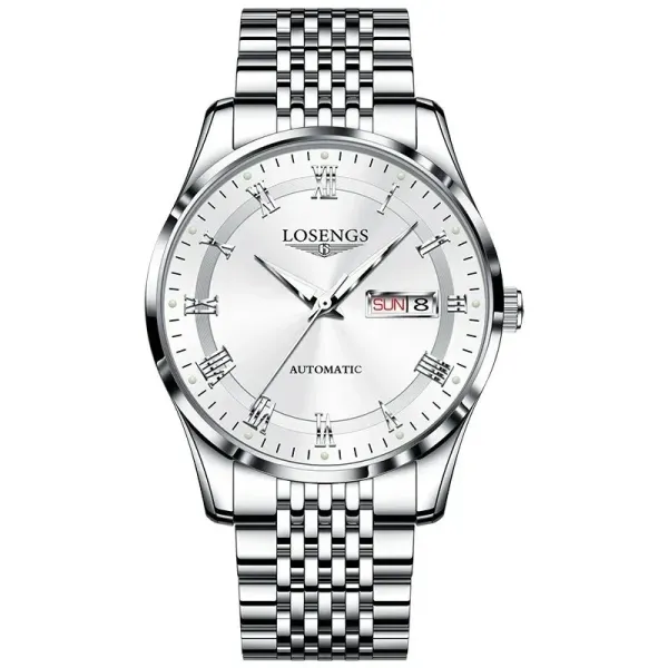 Losengs Automatic Silver Dial Stainless Steel Mechanical Watch - 1