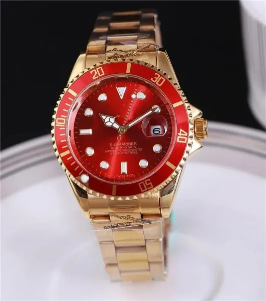 Rolex Submariner Red Dial Gold Watch - 1