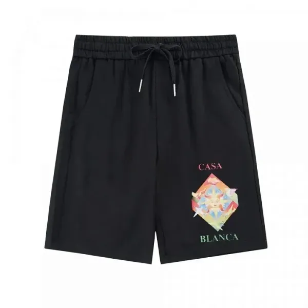 Casa Blanca Graphic Print Drawstring Shorts Black - 1