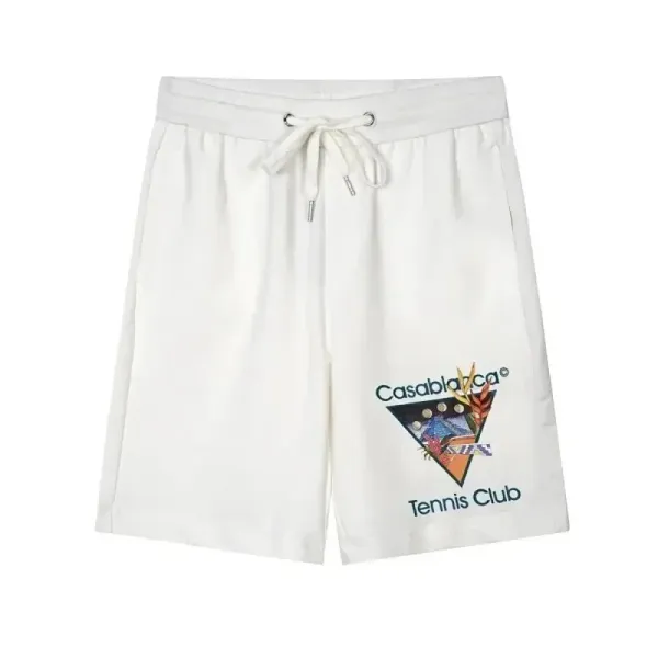 Casablanca Tennis Club White Embroidered Shorts - 1