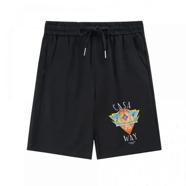 Casa Way Graphic Print Black Drawstring Shorts - 1
