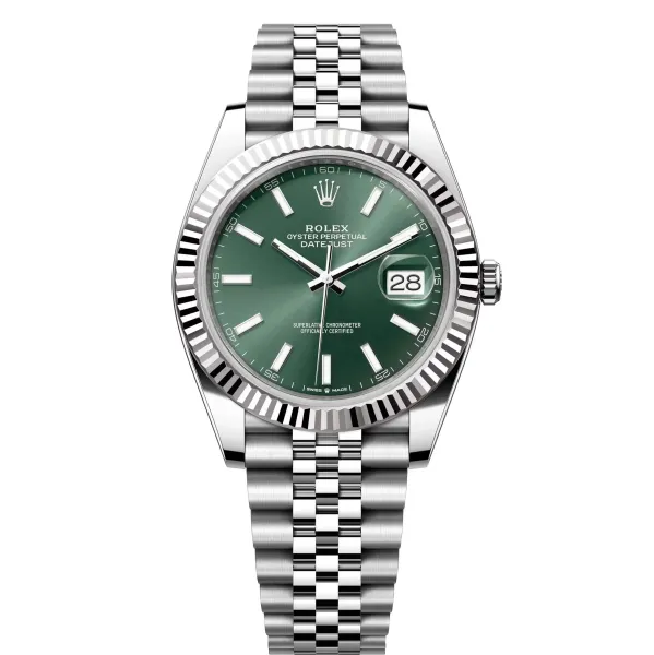 Rolex Oyster Perpetual Datejust Green Dial Stainless Steel Mechanical Watch - 1