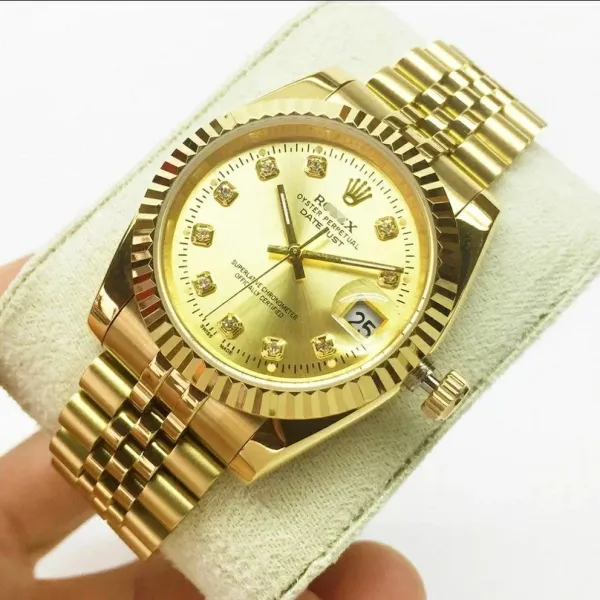 Rolex Datejust 16018 Gold Diamond Dial Yellow Gold Watch - 1