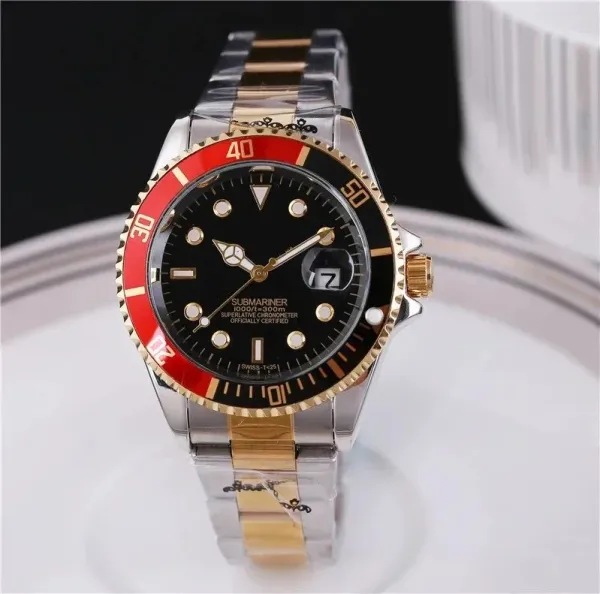 Rolex Submariner Red and Gold Two-Tone Mechanical Watch - 1