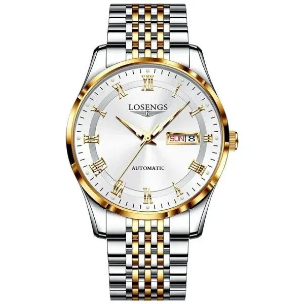 LOSENGS Automatic Watch Silver-Gold Two-Tone Mechanical Watch - 1