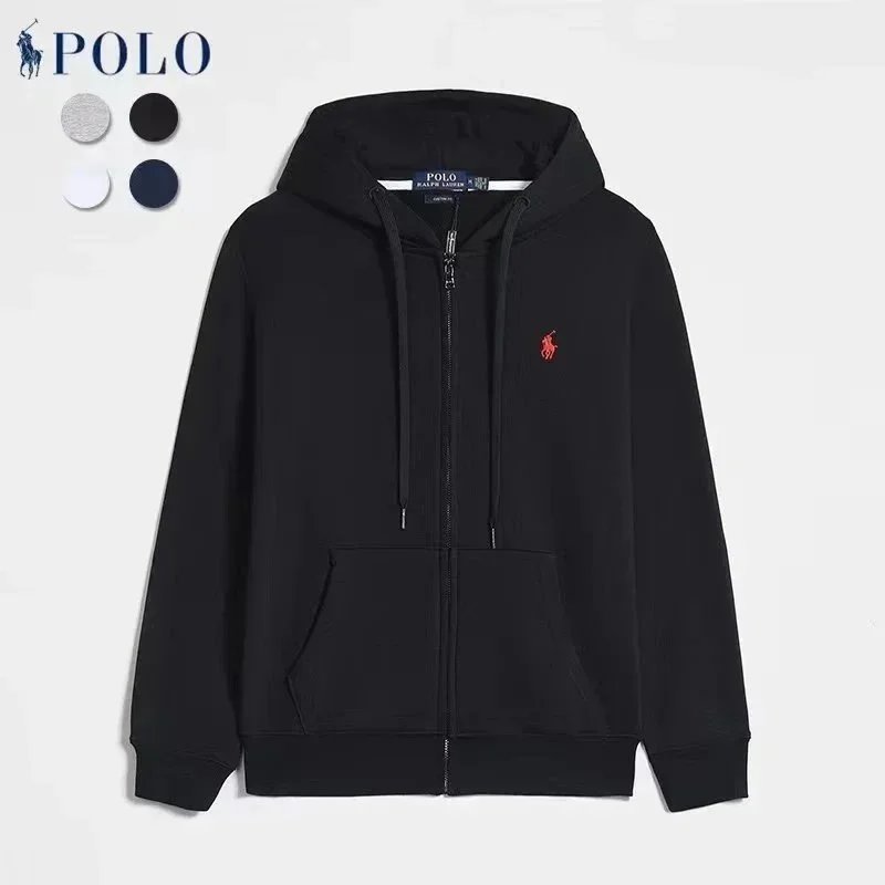 Black with Red Logo Zip-Up
