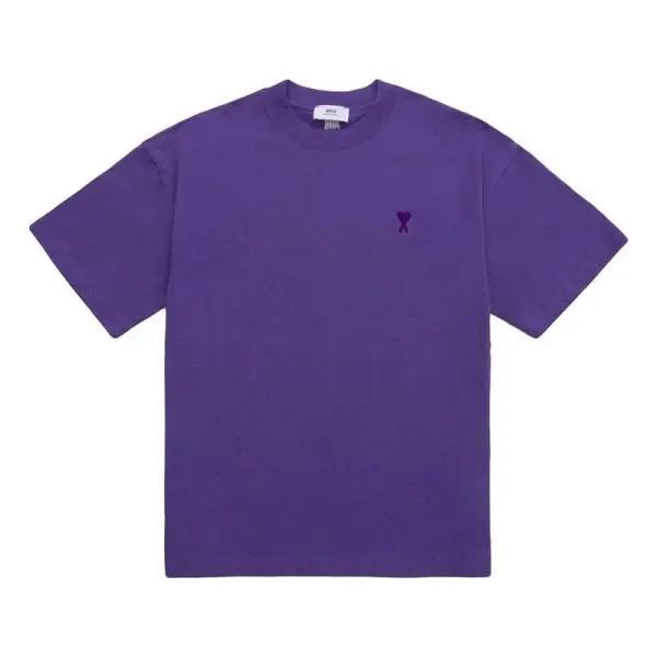 Ami Paris Ami de Coeur Purple T-Shirt - 1