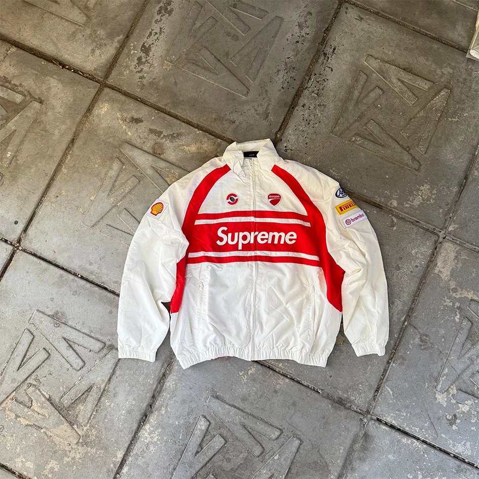 Supreme Hoodies & Sweatshirts Logo Hoodie with Contrast Stitching — White/locomotive top
