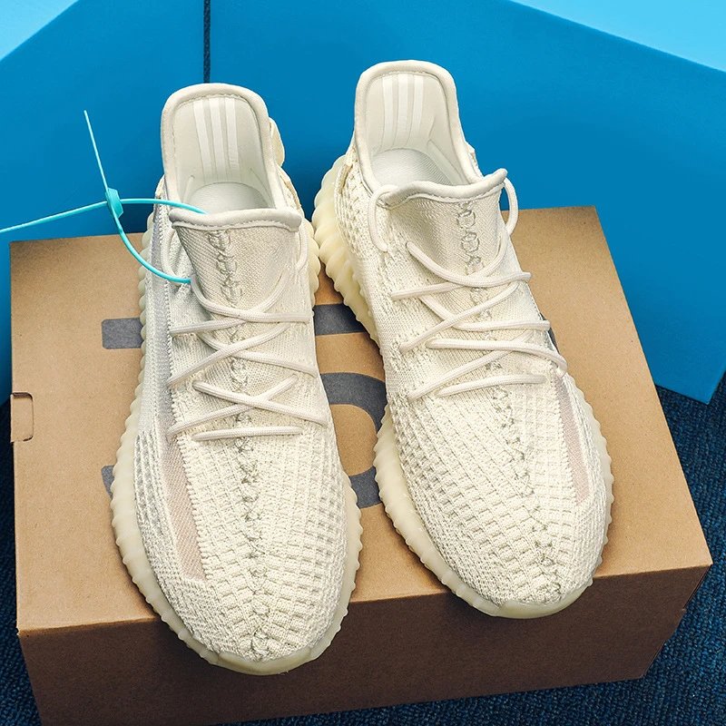 Unbranded Sneakers 350 Knit Lace-Up — Bone White Ice Cream [Pure Original**】
