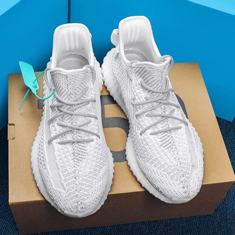 Unbranded Sneakers 350 Knit Lace-Up — White stars [pure original**】