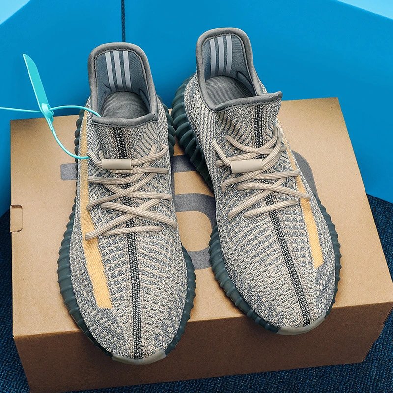 Unbranded Sneakers 350 Knit Lace-Up — Grey Chewing Gum [Pure Original**】