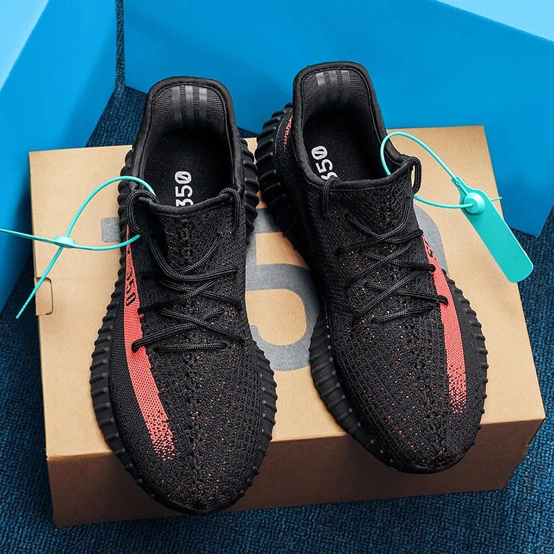 Unbranded Sneakers 350 Knit Lace-Up — Black Pink [Pure Original**】