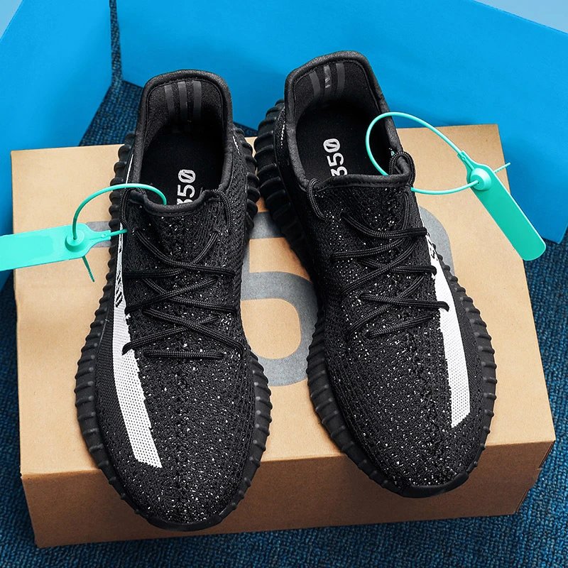 Unbranded Sneakers 350 Knit Lace-Up — Black and white [pure original**】