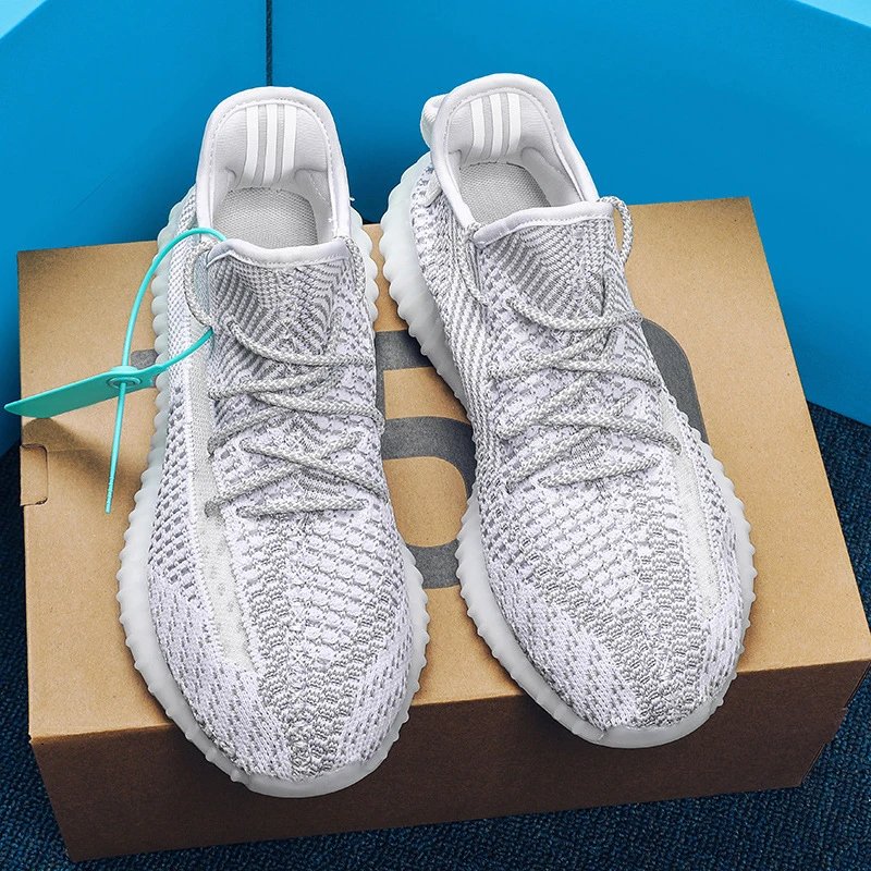 Unbranded Sneakers 350 Knit Lace-Up — White Angel [Pure Original**】