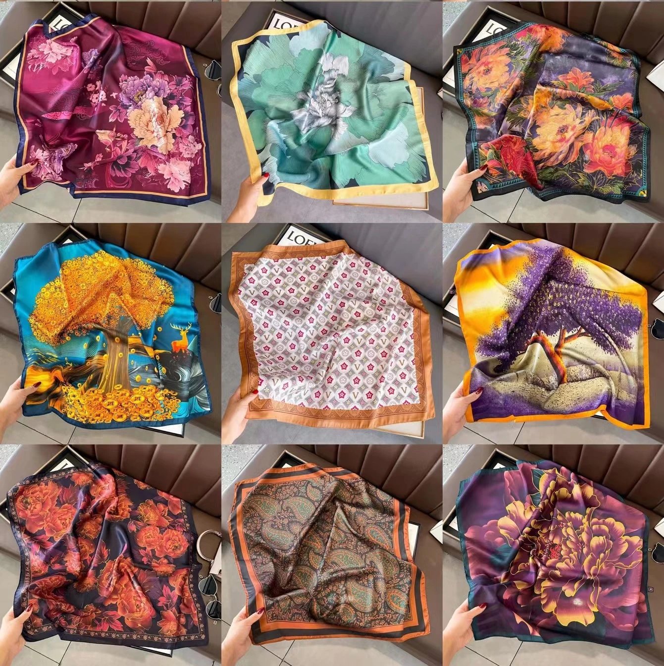 Unbranded Scarves Square Printed Satin Scarf product image