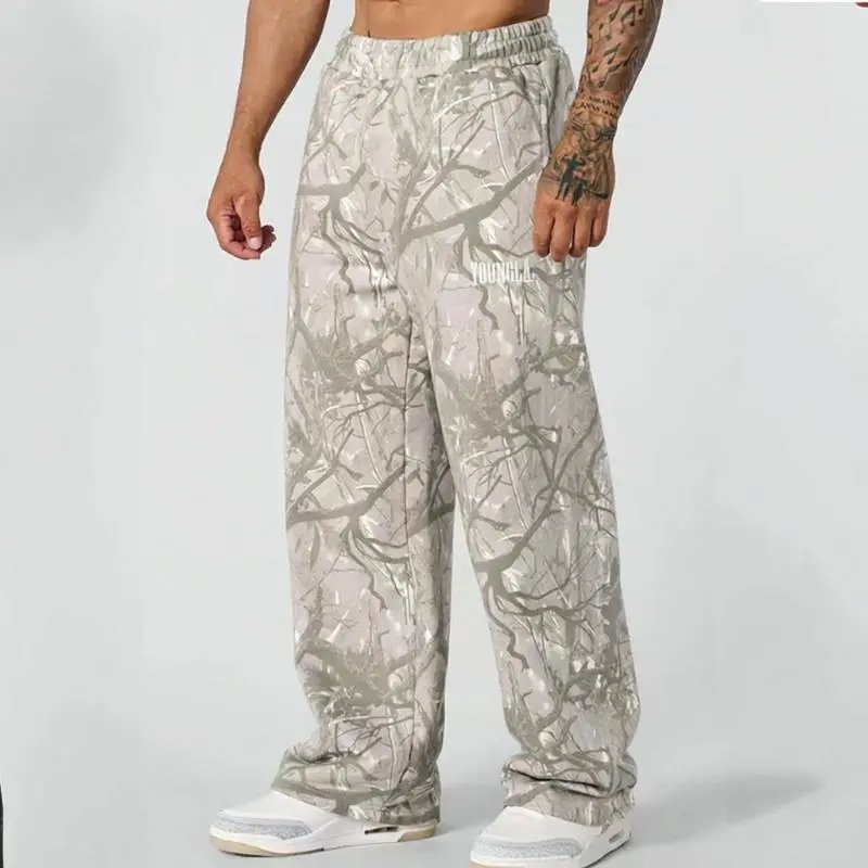 YoungLA Trousers Camouflage Print Elastic-Waist Sweatpants image 2