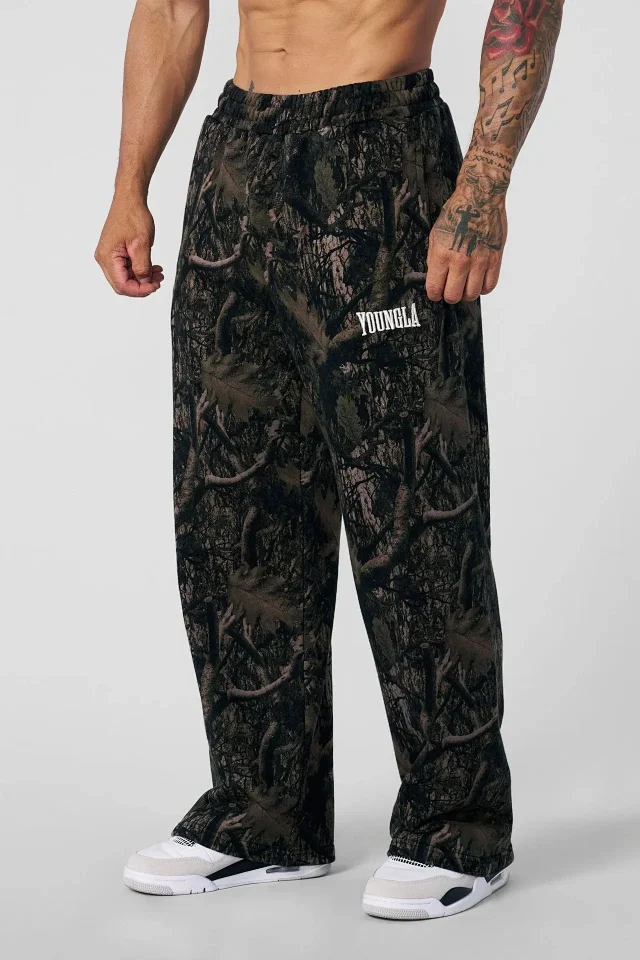 YoungLA Trousers Camouflage Print Elastic-Waist Sweatpants product detail image 12