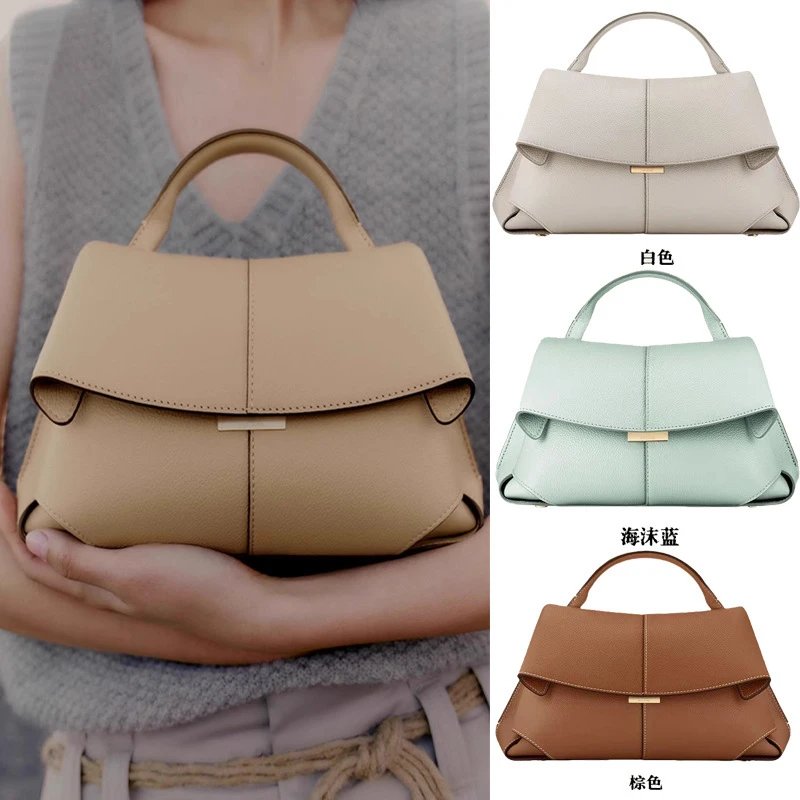 Polène Handbags Top-handle flap bag with pleated side panels product image
