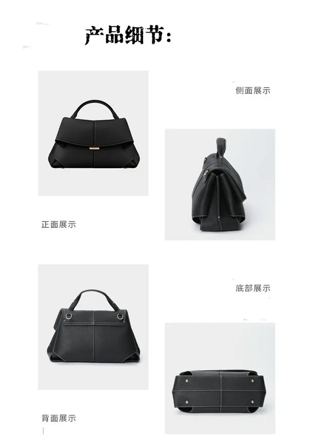 Polène Handbags Top-handle flap bag with pleated side panels product detail image 3