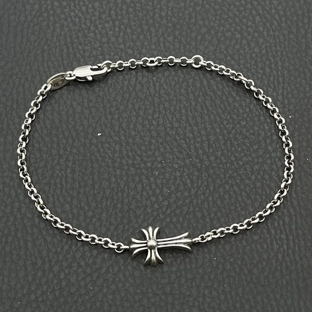 Chrome Hearts Jewelry 925 Silver Chain Bracelet with Cross and Floral Motifs product detail image 13