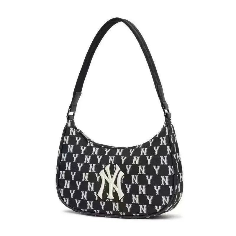 MLB Shoulder Bags NY Monogram Embossed Bag — armpit black