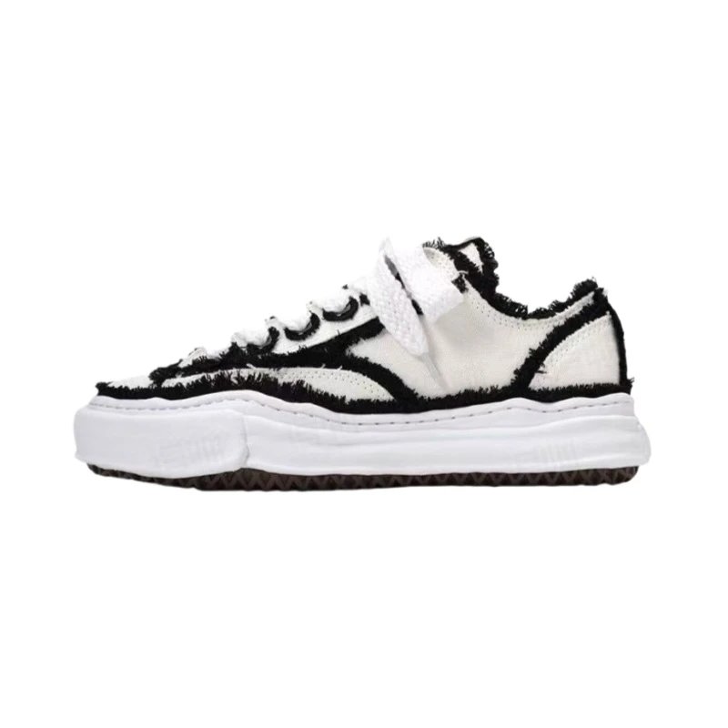 Unbranded Sneakers Low-Top Frayed Canvas Platform image 3
