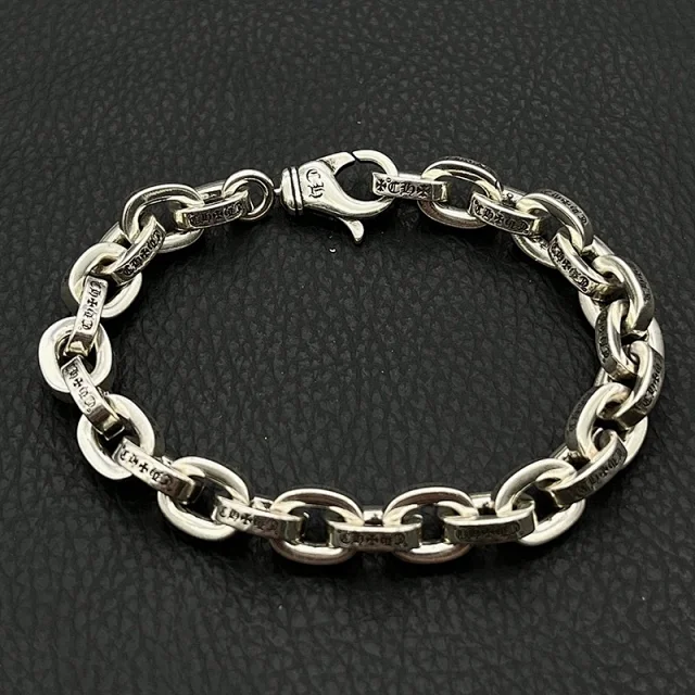 Chrome Hearts Jewelry 925 Silver Chain Bracelet with Cross and Floral Motifs product detail image 3