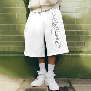 Unbranded Shorts Elastic-Waist Oversized Graphic — white