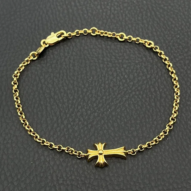 Chrome Hearts Jewelry 925 Silver Chain Bracelet with Cross and Floral Motifs product detail image 14