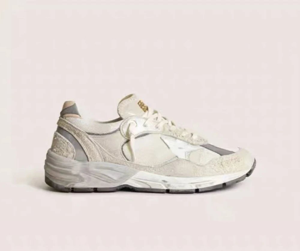 Golden Goose Sneakers Dad-Star distressed lace-up — White sneakers
