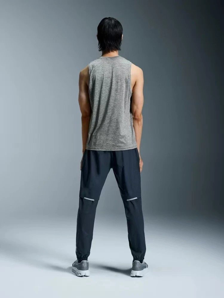 On Trousers Elastic-Waist Running with Reflective Knee Strips — Navy Blue