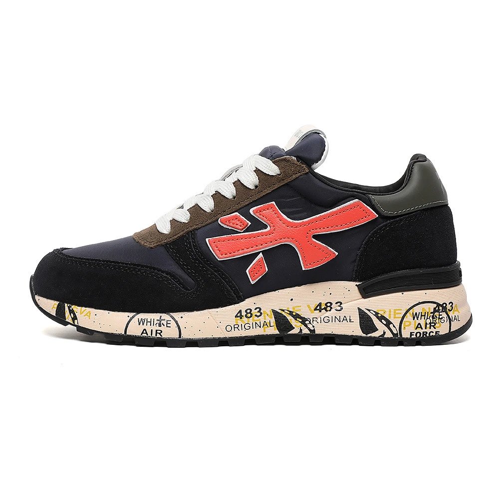 Premiata Sneakers Mick low-top graphic-sole — you rich rice black crimson