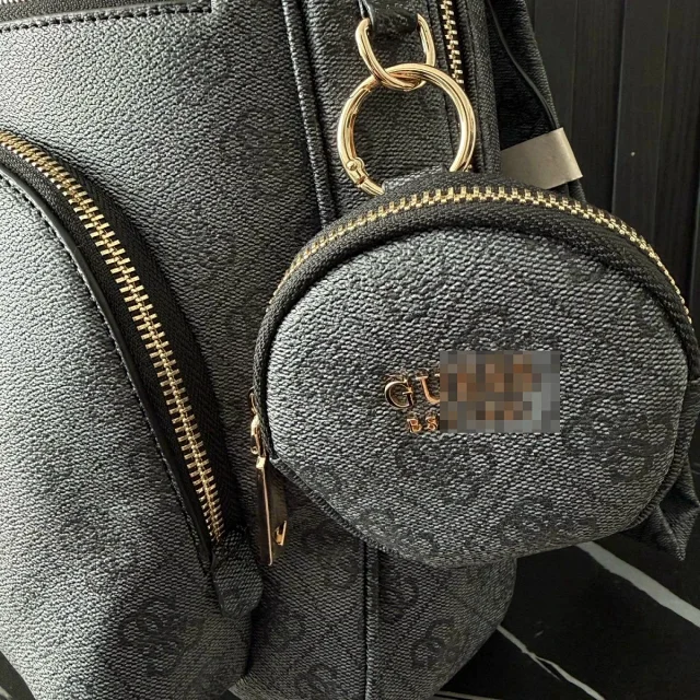 GUESS Backpacks Monogram backpack with detachable round pouch product detail image 8