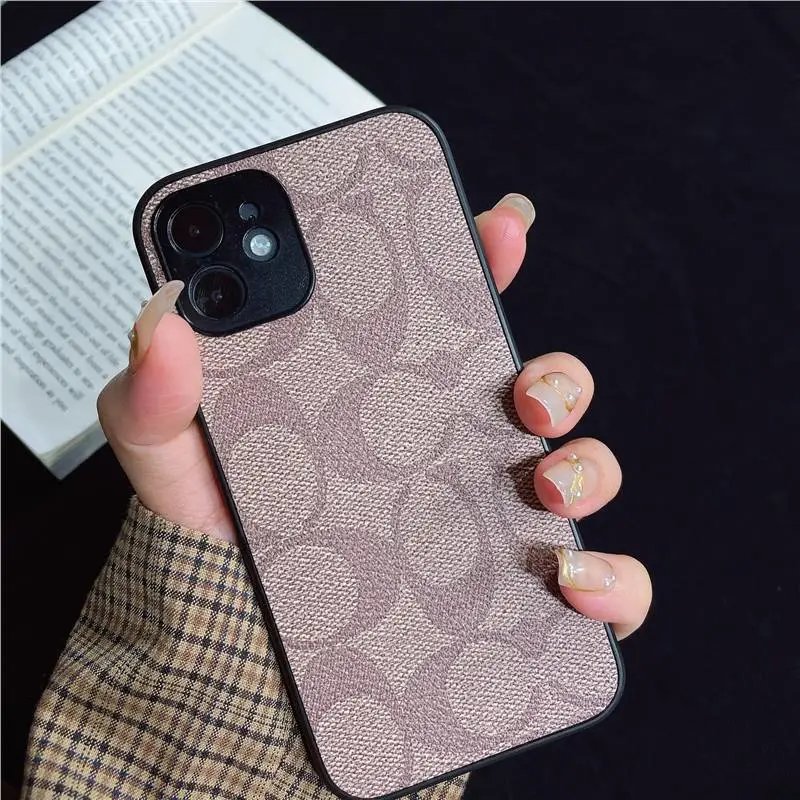 Coach Phone Cases Signature C Monogram iPhone Case — Classic Coach Back Sticker Light Brown (Fine Hole)