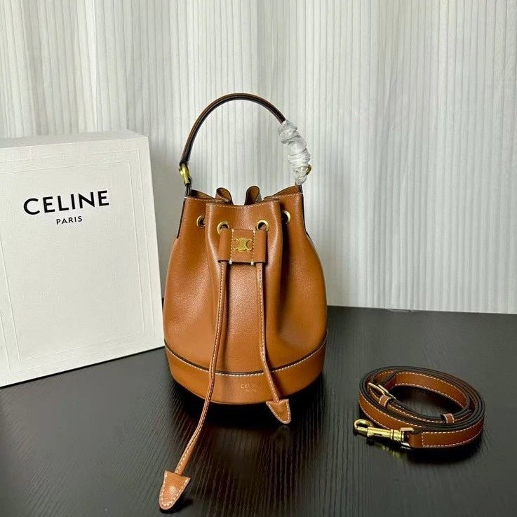 Celine Handbags Triomphe Logo Bucket Bag image 2