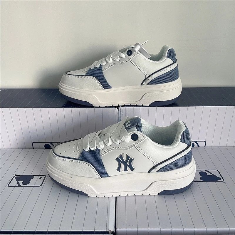 MLB Sneakers Low-Top Platform with NY Logo — cowboy white blue