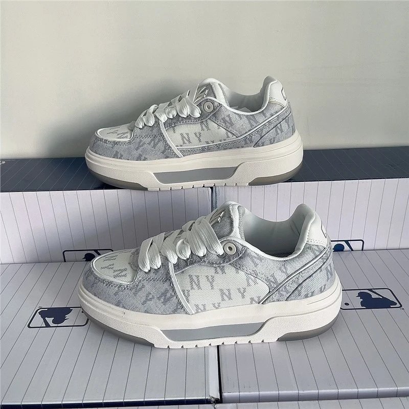 MLB Sneakers Low-Top Platform with NY Logo — full printing ash