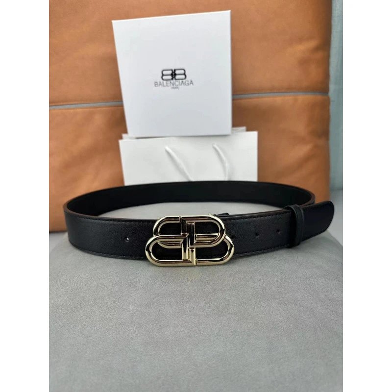 Balenciaga Belts Double-B Buckle — 4.0 gold buckle