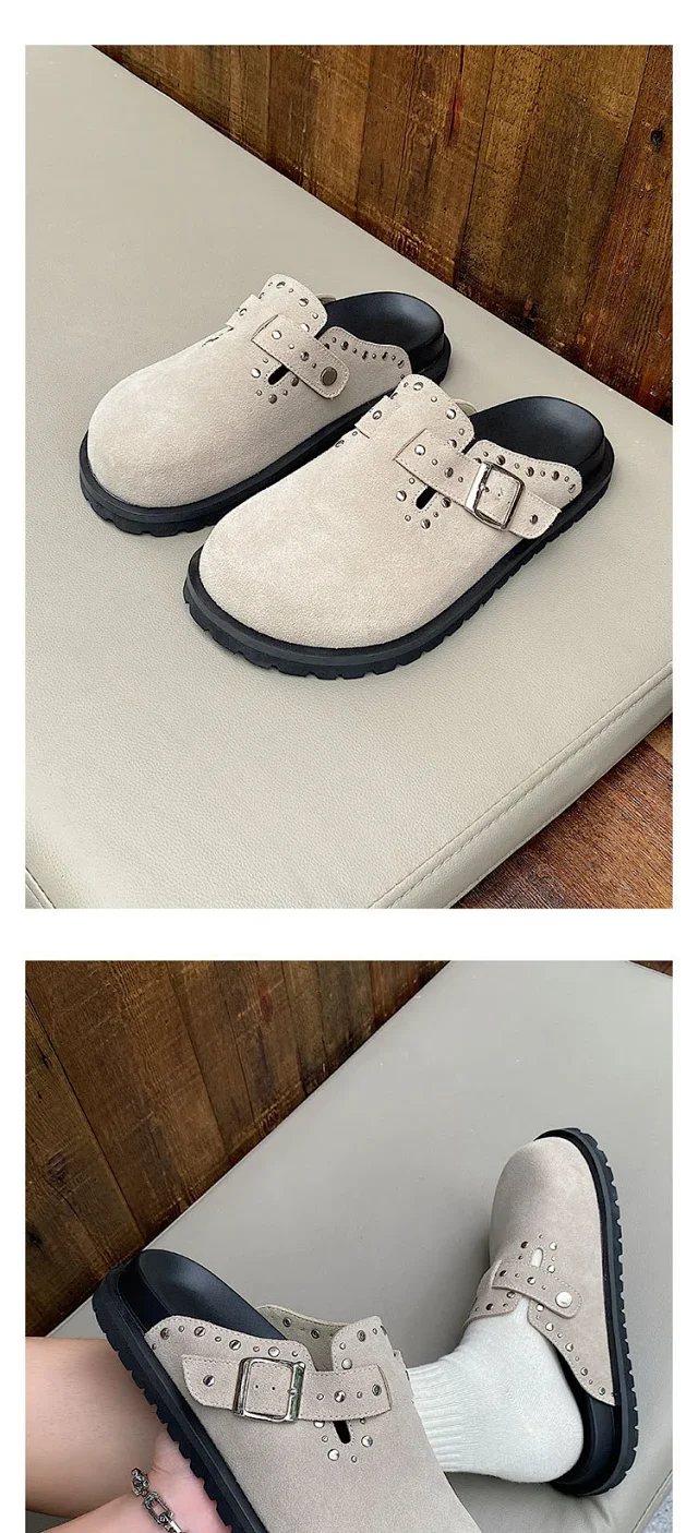 Unbranded Slippers Studded Buckle Mule Clogs product detail image 9