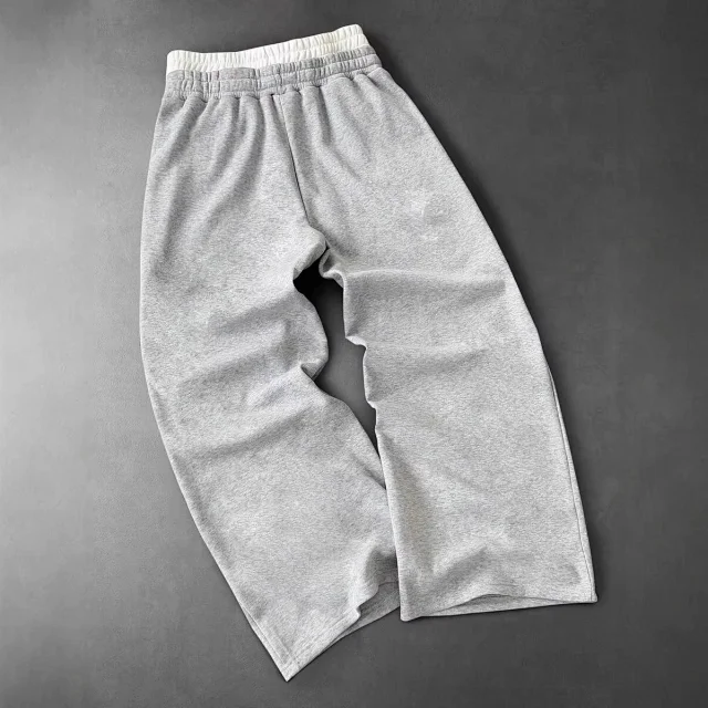 Unbranded Trousers Wide-leg drawstring with raised letter print product detail image 3
